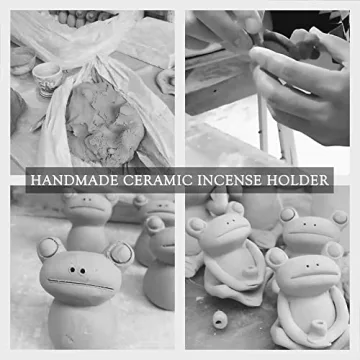 Handmade Frog Ceramic Incense Holder for Home Decor