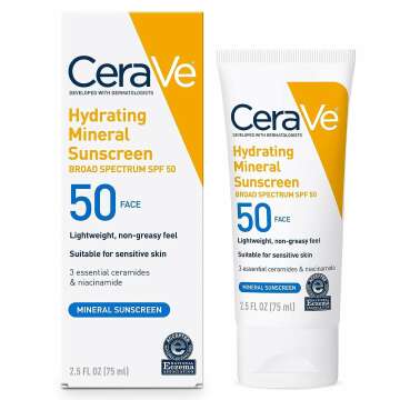 CeraVe Mineral Sunscreen SPF 50 - Travel Size 2.5 oz