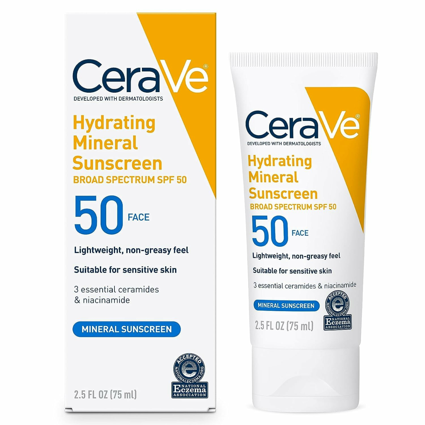 CeraVe Mineral Sunscreen SPF 50 - Travel Size 2.5 oz