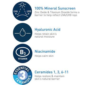 CeraVe Mineral Sunscreen SPF 50 - Travel Size 2.5 oz