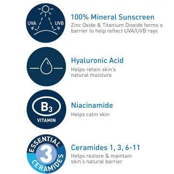 CeraVe Mineral Sunscreen SPF 50 - Travel Size 2.5 oz
