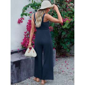 AUTOMET Women's Summer Jumpsuit with Pockets