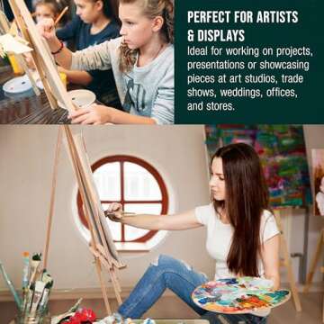 U.S. Art Supply 64" Wooden Easel Stand Tripod - Adjustable A-Frame Display for Painting, Drawing, Canvas, Photos & Signs - Lightweight Pinewood Studio Easel with Adjustable Tray & 40" Canvas Capacity