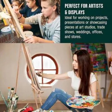 U.S. Art Supply 64" Wooden Easel Stand Tripod - Adjustable A-Frame Display for Painting, Drawing, Canvas, Photos & Signs - Lightweight Pinewood Studio Easel with Adjustable Tray & 40" Canvas Capacity