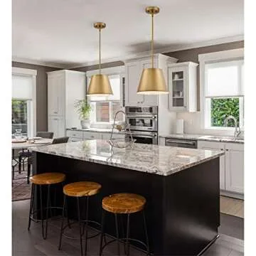 Westinghouse 6111500 Derose Transitional One-Light Indoor Pendant Light Brushed Brass Finish