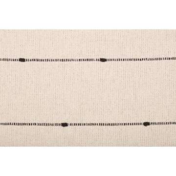 Piper Classics Farmcloth Stripe Shower Curtain Urban Rustic Farmhouse Style, Natural Cream Woven with Black Stripes 72" L x 72" W Boho Chic