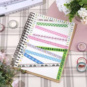 TaoBary 33 Rolls Holiday Plaid Washi Tape, 15 mm Seasonal Washi Tape Set Bohemian Colorful Vintage Cute for Card Wrapping Craft(Cute Style)