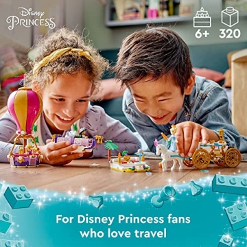 LEGO Disney Princess Enchanted Journey Building Set - 3in1 Playset with Cinderella, Jasmine, Rapunzel Mini Dolls, Toy Horse & Carriage, Hot Air Balloon, Gift for Girls, Boys, and Kids Ages 6+, 43216