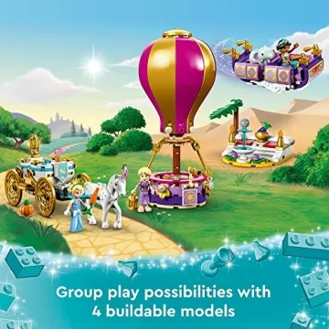 LEGO Disney Princess Enchanted Journey Building Set - 3in1 Playset with Cinderella, Jasmine, Rapunzel Mini Dolls, Toy Horse & Carriage, Hot Air Balloon, Gift for Girls, Boys, and Kids Ages 6+, 43216