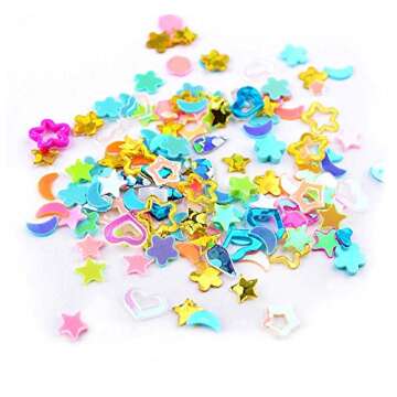 TKOnline 3.6oz/100g Multicolor Manicure Glitter Confetti,Mixed Shapes Size 2-4mm for Party Decoratio...