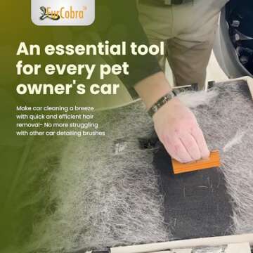 FURCOBRA Pro Pet Hair Remover 4.33" - Easy Grip Pet Hair Removal Tool for Car, Carpet Scraper - Animal Fur Remover, Scraper for Carpet, Home Surfaces - Light & Compact Dog Fur Cleaning Tool