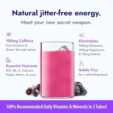 Zipfizz Grape Energy Drink Powder Sugar-Free Vitamin Boost