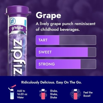 Zipfizz Grape Energy Drink Powder Sugar-Free Vitamin Boost