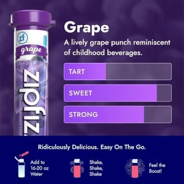 Zipfizz Grape Energy Drink Powder Sugar-Free Vitamin Boost