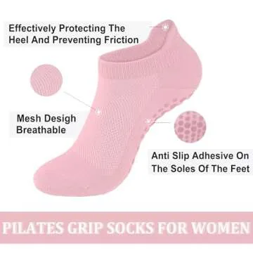 HayFeel Non Slip Pilates Socks with Grips for Women, Yoga Socks For Pure Barre,Hospital, Athletic Socks