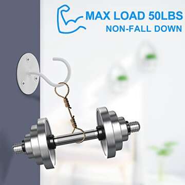 Yzerel Ceiling Hooks for Hanging Plants - Metal Plant Bracket Iron Wall Mount Lanterns Hangers for Hanging Bird Feeders, Lanterns, Wind Chimes, Planters, Outdoor Decoration Hooks (White)