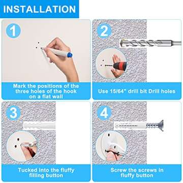 Yzerel Ceiling Hooks for Hanging Plants - Metal Plant Bracket Iron Wall Mount Lanterns Hangers for Hanging Bird Feeders, Lanterns, Wind Chimes, Planters, Outdoor Decoration Hooks (White)