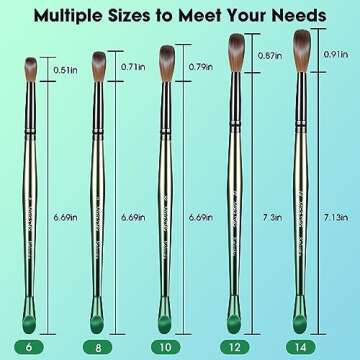 MGGSUG Acrylic Nail Brush Size 8, 100% Pure Kolinsky Acrylic Nail Brush for Nail Extension, Professional Acrylic Powder Brush Nail Art Manicure Tool for Home DIY Salon-Green