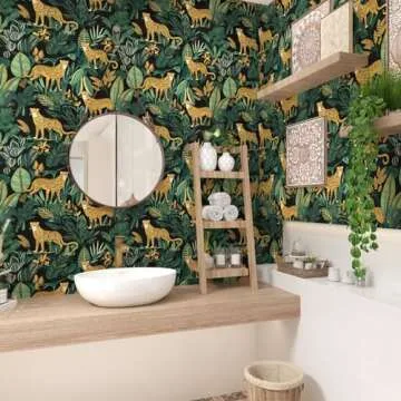 XRUIBZI Leopard Wallpaper Peel and Stick for Kids