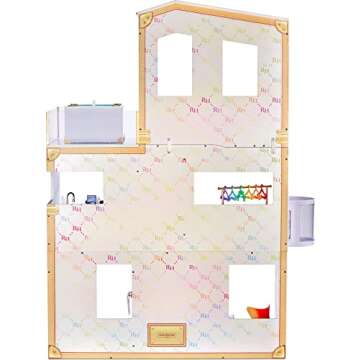 Rainbow High House – 3-Story Wood Doll House (4-Ft Tall & 3-Ft Wide), Fully Furnished Fashion Dollhouse, Working Hot Tub, Shower, Elevator, 50+ Accessories, Gift Toy for Kids Ages 6 7 8+ to 12 Years
