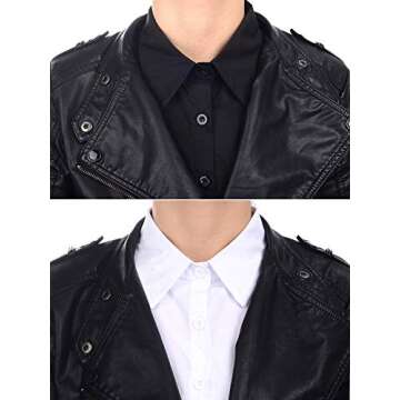 Tatuo 2 Pieces Fake Collar Detachable Collar for Women Shirts Dickey Half False Blouse Dickey(Medium...