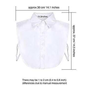 Tatuo 2 Pieces Fake Collar Detachable Collar for Women Shirts Dickey Half False Blouse Dickey(Medium,Black, White)