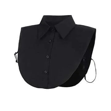 Tatuo 2 Pieces Fake Collar Detachable Collar for Women Shirts Dickey Half False Blouse Dickey(Medium,Black, White)