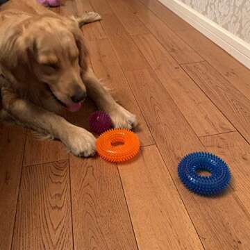 6 PACK - Dog Squeaky Toys 2.6'' Value Set Non-Toxic Dog Squeaky Balls Toss Fetch Toys for Dogs TPR R...