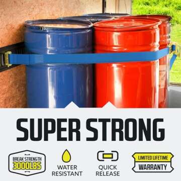 E Track Ratchet Straps Cargo Tie-Downs, (Pack of 10) 2 x 7 Heavy Duty Blue Tie-Down Rachet Straps, Strong Ratchet Strap, E Track Spring Fittings, Tie Down Motorcycle