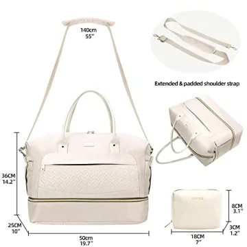 HOMIEE Travel Duffle Bag for Women with Shoe Compartment