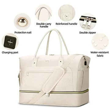 HOMIEE Travel Duffle Bag for Women with Shoe Compartment