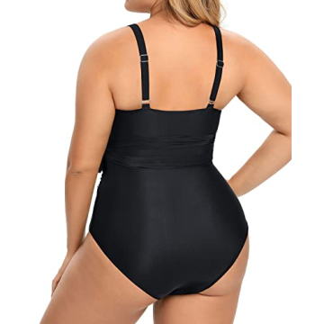 Daci Plus Size Cutout Tummy Control One Piece Swimsuit