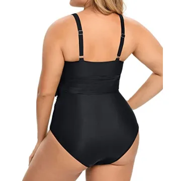 Daci Plus Size Cutout Tummy Control One Piece Swimsuit