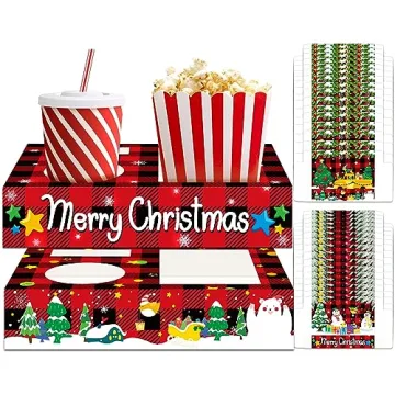 32Pcs Christmas Movie Night Snack Trays - Movie Theater Supplies for Kids Parties
