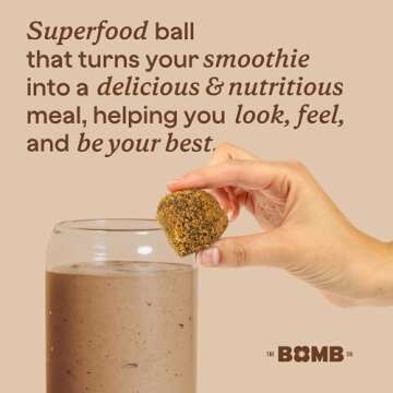 The Bomb Co. Blender Bomb, Java Jolt, Superfood Smoothie Mix With Coffee & Amino Acids for Energy Su...