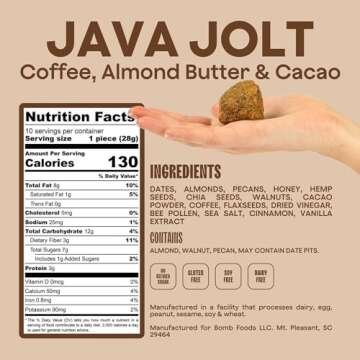 The Bomb Co. Blender Bomb, Java Jolt, Superfood Smoothie Mix With Coffee & Amino Acids for Energy Support, High Fiber 10 Servings