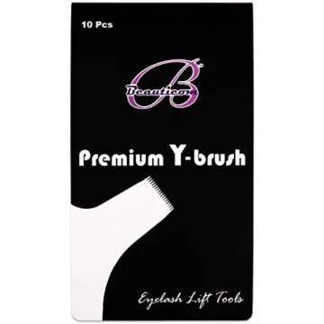 Beauticom Dolly's Lash Eyelash Perm Lift Y-Shape Eyelash Brush (10 Pieces) for Eyelash Perm Kit, Professional Eyelash Lash Extensions, Lash Curling, Semi-Permanent Curling Wave Suitable For Salon