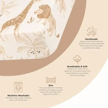 Safari Animal Crib Sheets 100% Cotton Fitted for Standard Crib