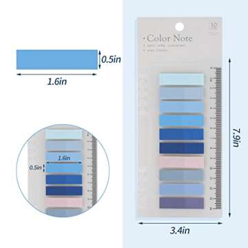 2000Pcs Sticky Tabs for Annotating Books, Clear Sticky Notes for Binders, Page Markers for Notebooks, Multi-Colored Writable and Repositionable Book Flags Strip Index Tabs