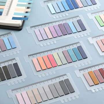 2000Pcs Sticky Tabs for Annotating Books, Clear Sticky Notes for Binders, Page Markers for Notebooks, Multi-Colored Writable and Repositionable Book Flags Strip Index Tabs