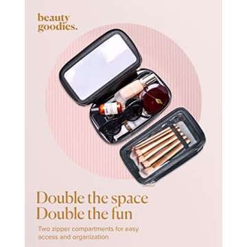 BEAUTYGOODIES Clear Makeup Bag for Travel and Organization