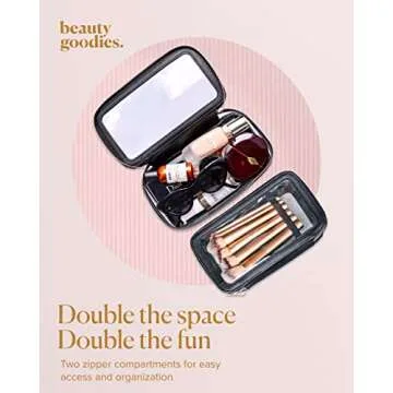 BEAUTYGOODIES Clear Makeup Bag for Travel and Organization