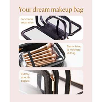 BEAUTYGOODIES Clear Makeup Bag for Travel and Organization