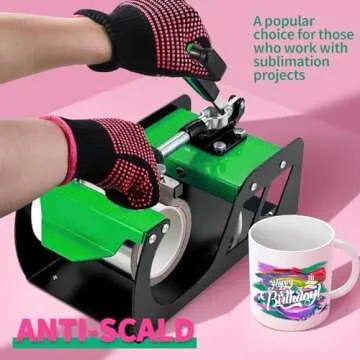 Teenitor 2 Pcs Heat Resistant Gloves With Silicone Bumps, Professional Heat Proof Glove Mitts For Hair Styling Curling Iron Wand Flat Iron Hot-Air Brushes Sublimation Gloves Rose Red