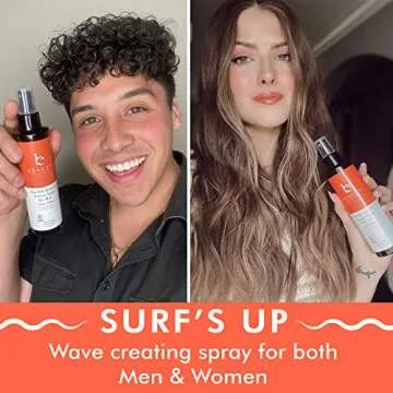 Beauty by Earth Sea Salt Spray for Hair - USA Made from Natural & Organic Ingredients, Texturing Spray for Men & Women, Hair Texture Booster for Fine Hair, Salt Water Mist