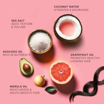 Beauty by Earth Sea Salt Spray for Hair - USA Made from Natural & Organic Ingredients, Texturing Spray for Men & Women, Hair Texture Booster for Fine Hair, Salt Water Mist