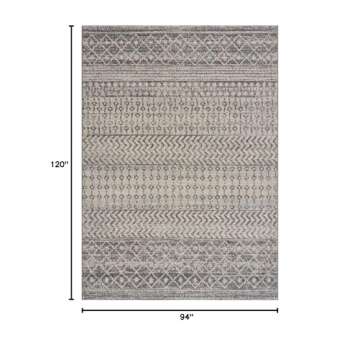 Hauteloom New Harput Moroccan Trellis Farmhouse Area Rug - 7'10" x 10' - Geometric Design in Neutral...