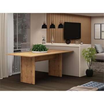 Manhattan Comfort Nomad Dining Table for 4 to 6, Modern Rustic Farmhouse Statement Furniture Piece w...