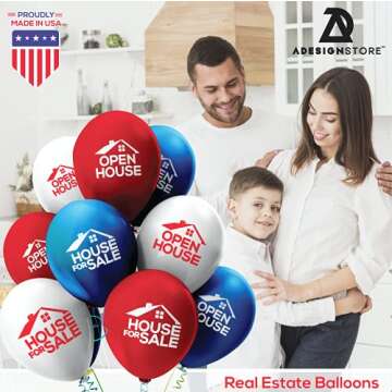 House for Sale Balloons - Open House Balloons for Real Estate - Realtor Metallic Balloons Supplies Sign - Sale by Owner - Realtor Open House - Realtor Kit - Realtor House Signs (24)