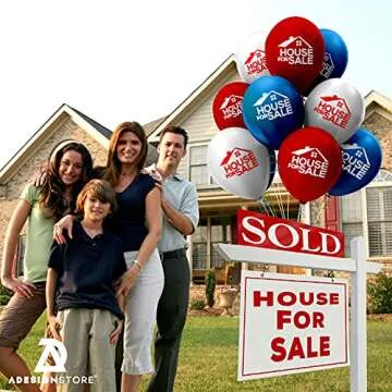 House for Sale Balloons - Open House Balloons for Real Estate - Realtor Metallic Balloons Supplies Sign - Sale by Owner - Realtor Open House - Realtor Kit - Realtor House Signs (24)